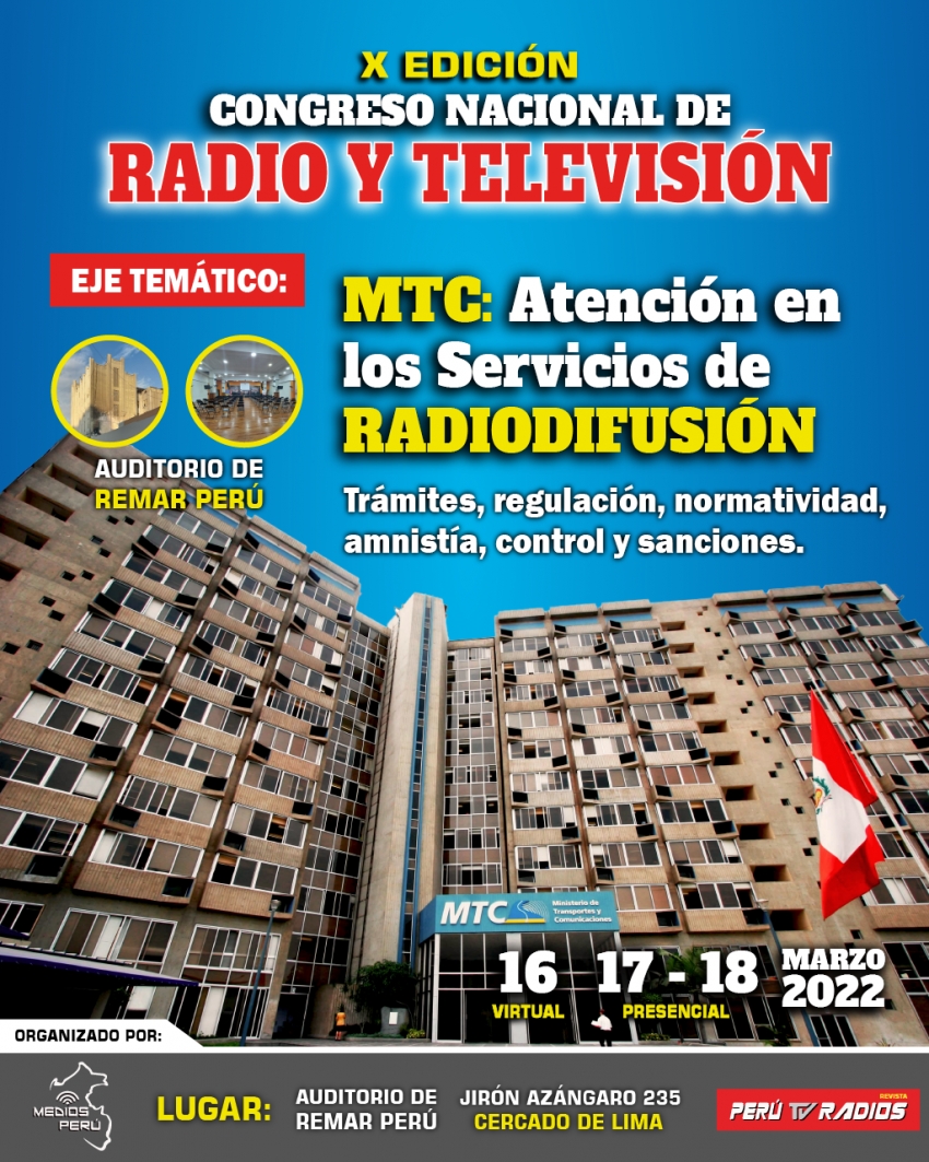 DIRECTORES Y FUNCIONARIOS DEL MTC DICTARÁN CHARLA SOBRE SERVICIOS DE RADIO Y TELEVISIÓN
